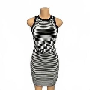 Philanthropy Black & White Striped Sleeveless Casual Dress‎